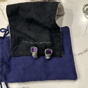 David Yurman amethyst hoop earrings in excellent condition